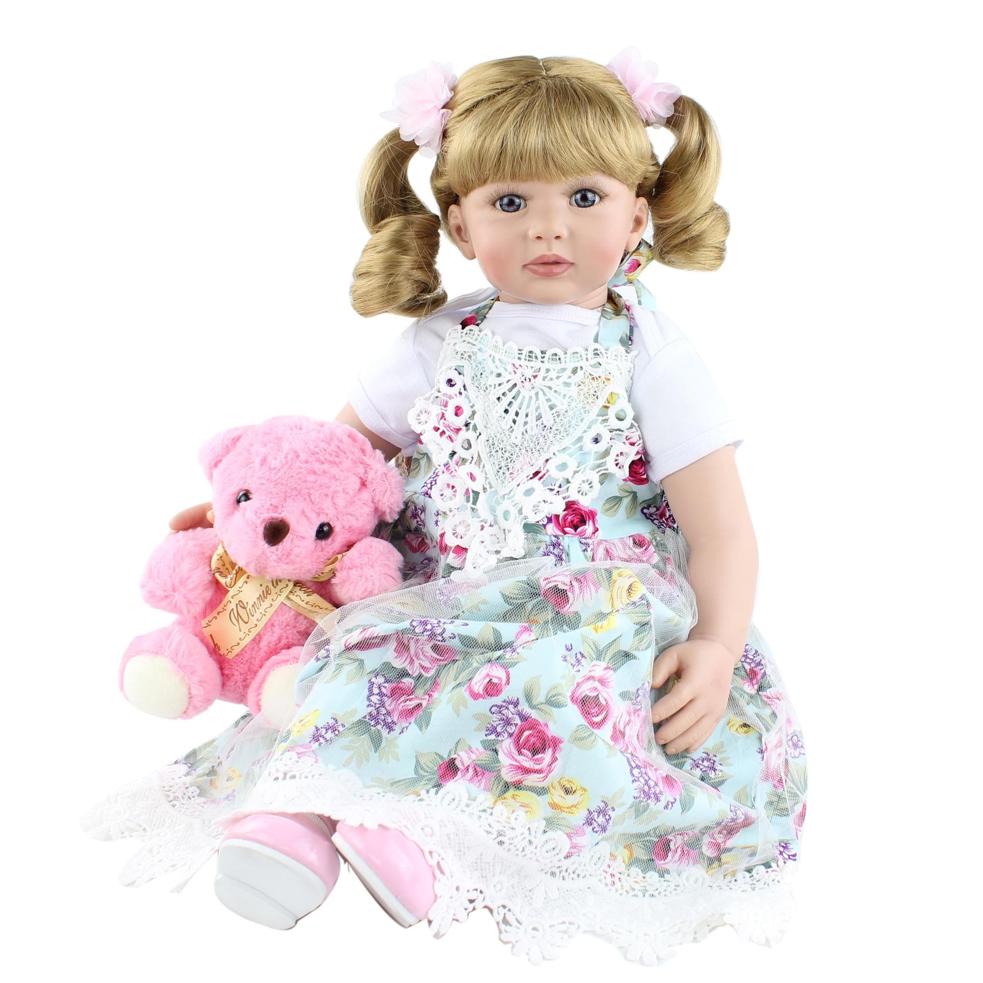 BZDOLL 60cm Reborn Toddler Doll Cloth Body 24inch Soft Vinyl Limbs Princess Dolls Girls Birthday Gift Child Play House Toy Girl-4