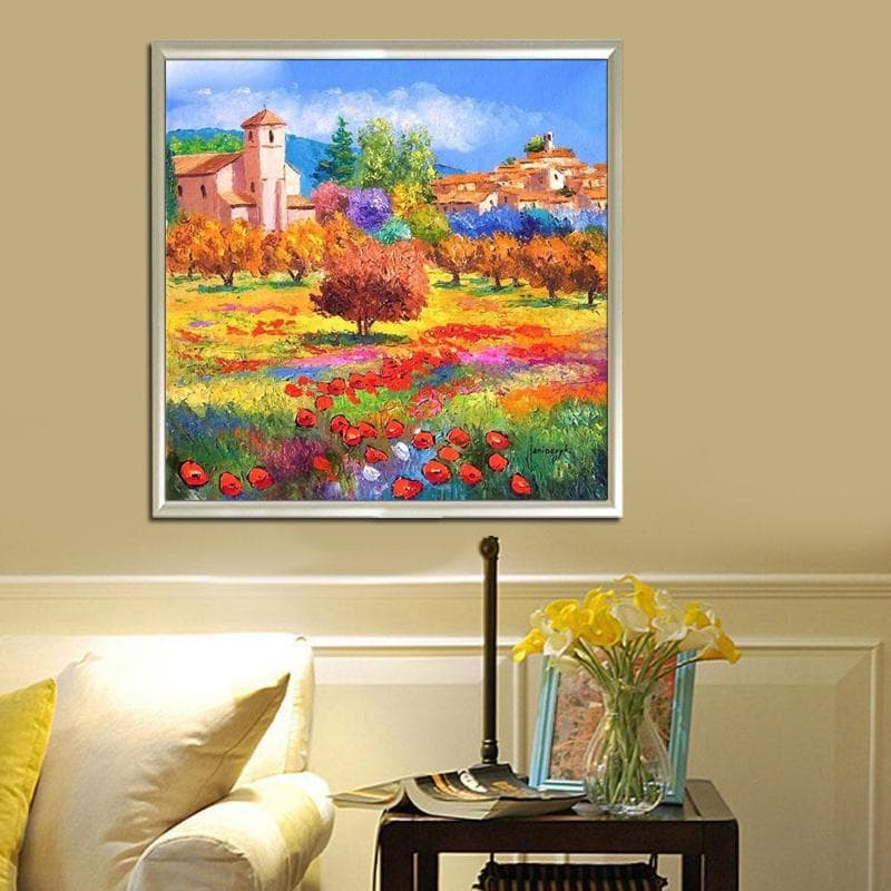 5D Diamond Embroidery Handicrafts Diamond Painting Oil Painting Town Bright Rhinestones Gift Diamond 30x30CM