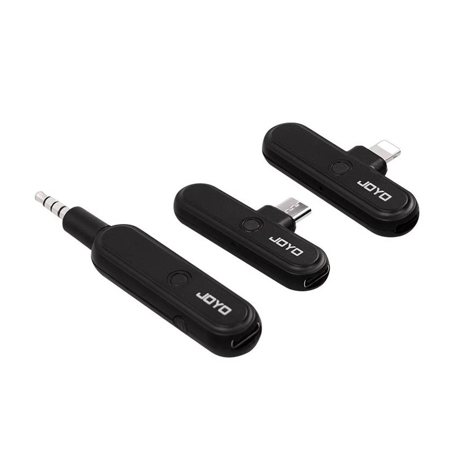 JOYO Wireless Audio Interface Transmitter Receiver Set Two Interface for Cellphone Live Streaming black