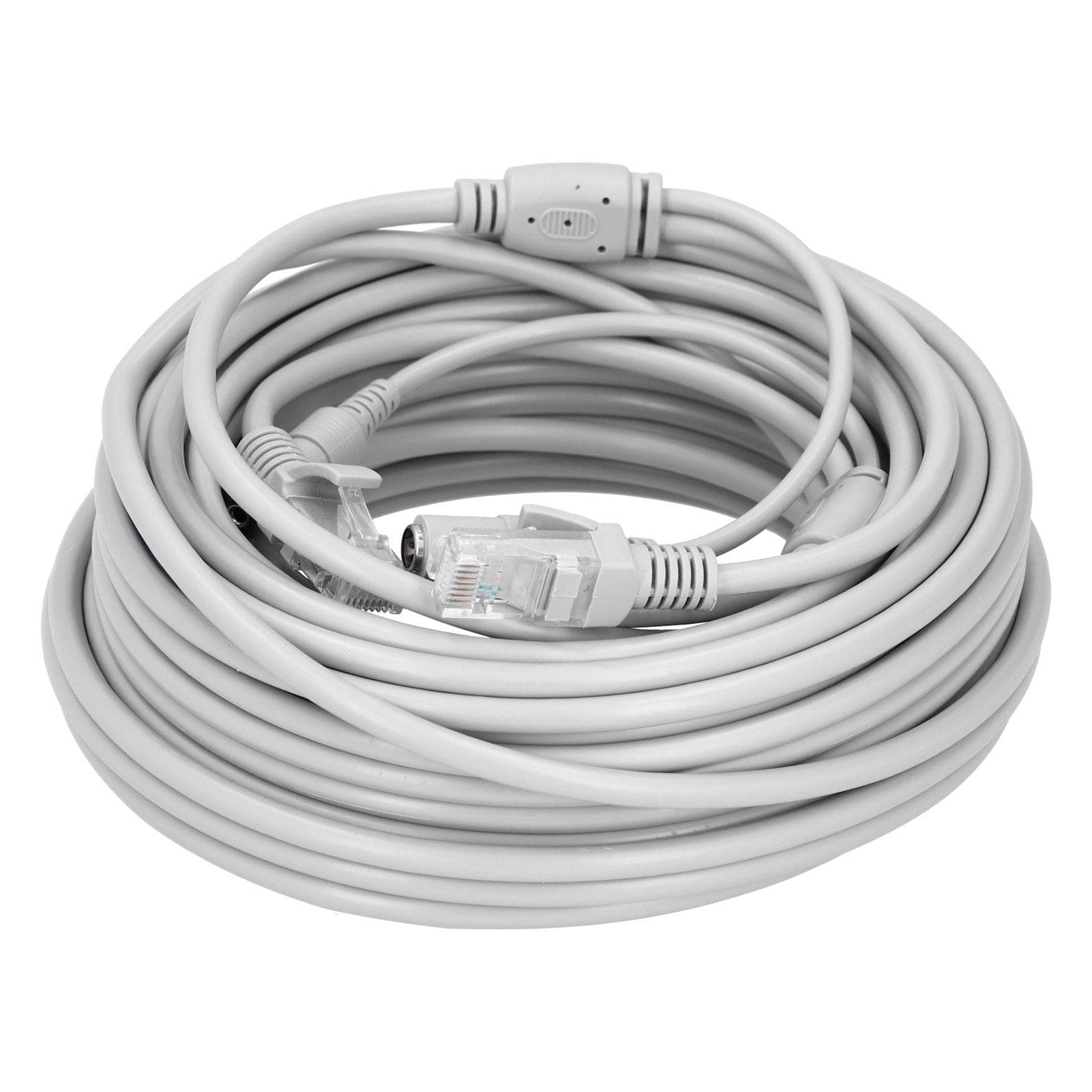Portable Ethernet Cable 2?In?1 Power Supply Networks Cord for IP Camera NVR CCTV System20m / 65.6ft 20m