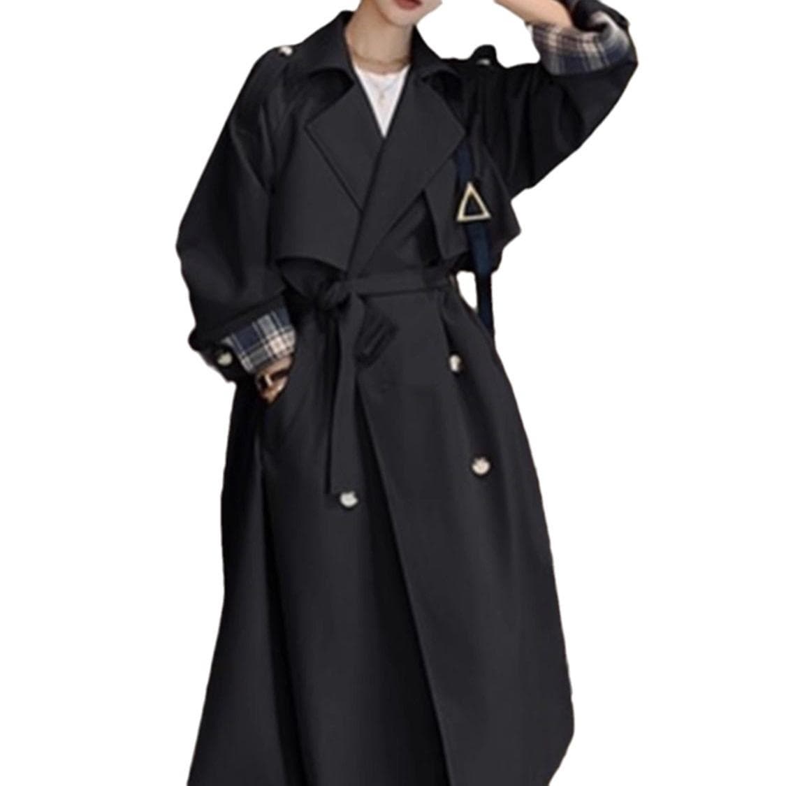 Trench Coat Women's Spring and Autumn New Large Size Loose and Thin Lace-up Coat XL