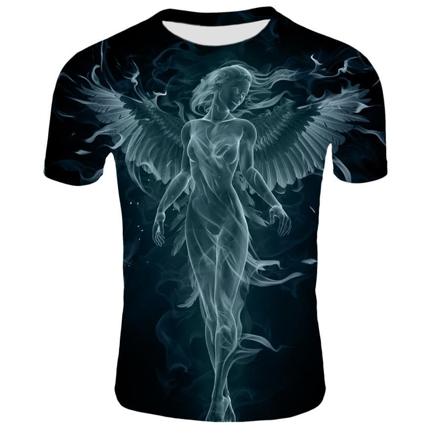 Men T shirt Spirit Anime 3D Fluorescent Angel Print T Shirt Unisex-Adult Hipster 3D T Shirts Street Hip Hop Oversized T-shirt 5XL