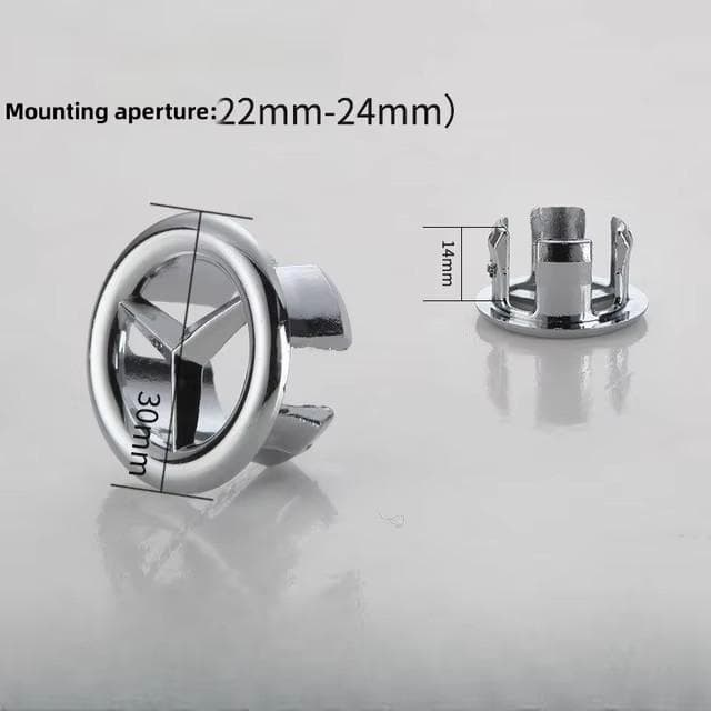 Sink Overflow Ring Drain Cover Replacement Home Bathroom Kitchen Sink Wash Basin Trim Overflow Cover Hole Insert Round Caps B-10PCS