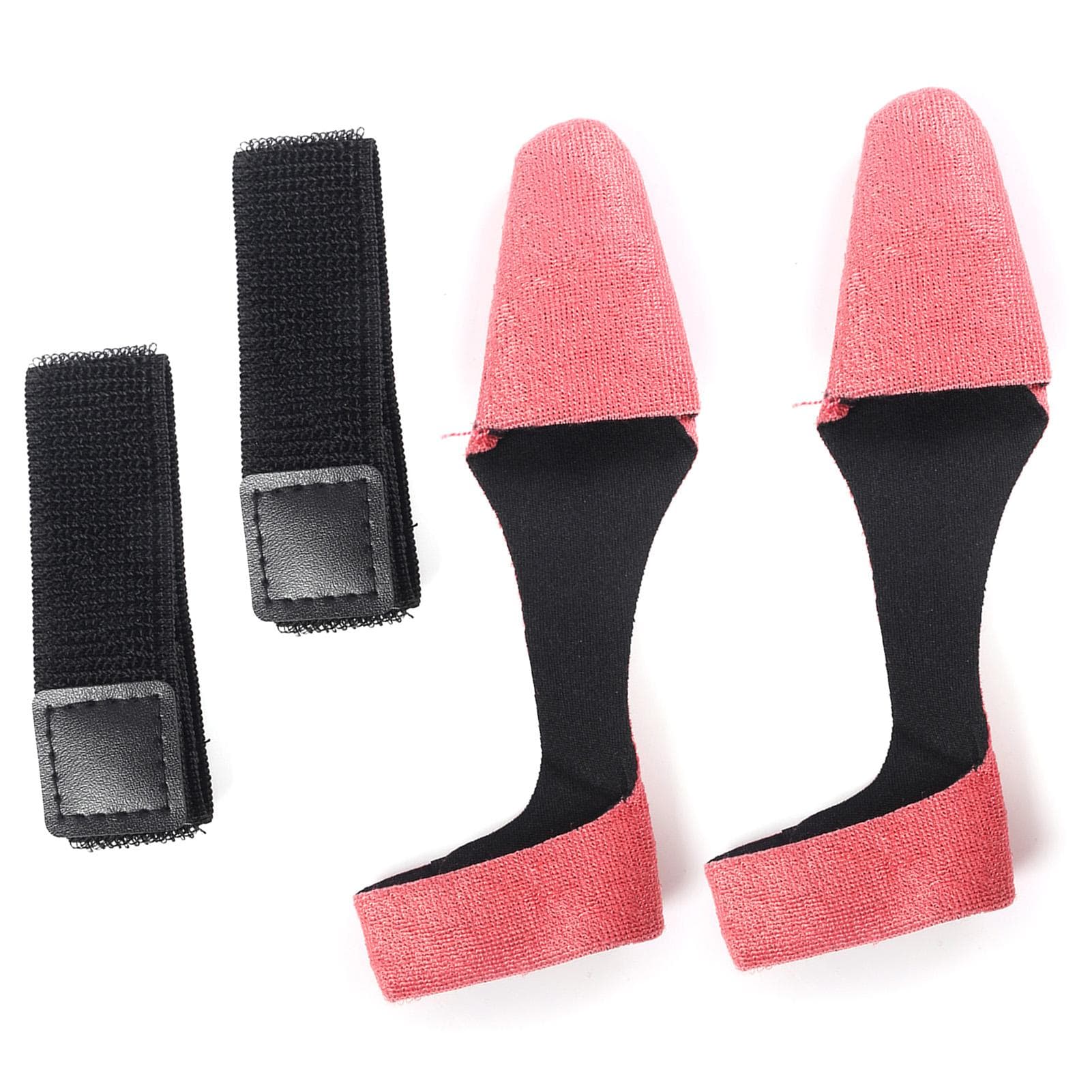 2pcs Fishing Rod Protector Cover and 2pcs Fishing Rod Tie Fastener Belt red