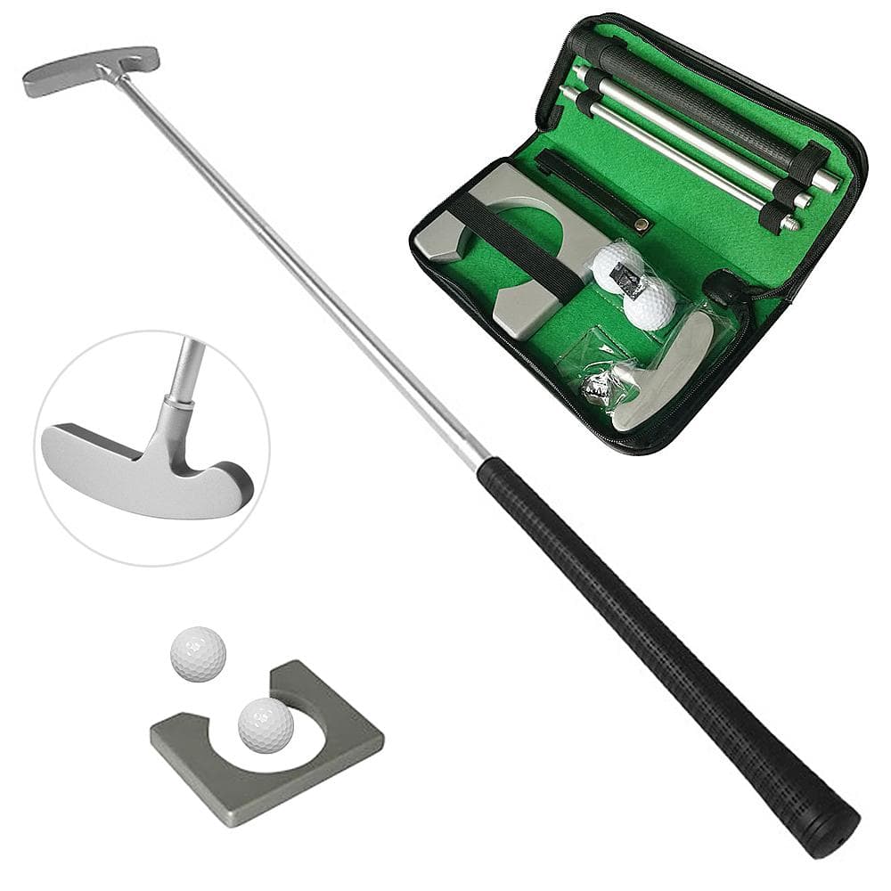 Golf Putting Set with Golf Putter 2 Golf Balls Golf Putting Cup for Travel Indoor Golf Putting C