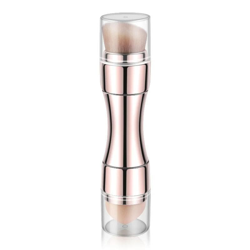 4 In 1 Retractable Makeup Brush Multifunction Foundation Eyebrow Shadow Eyeliner Blush Powder Brush Travel Size Maquiagem Kit rose gold
