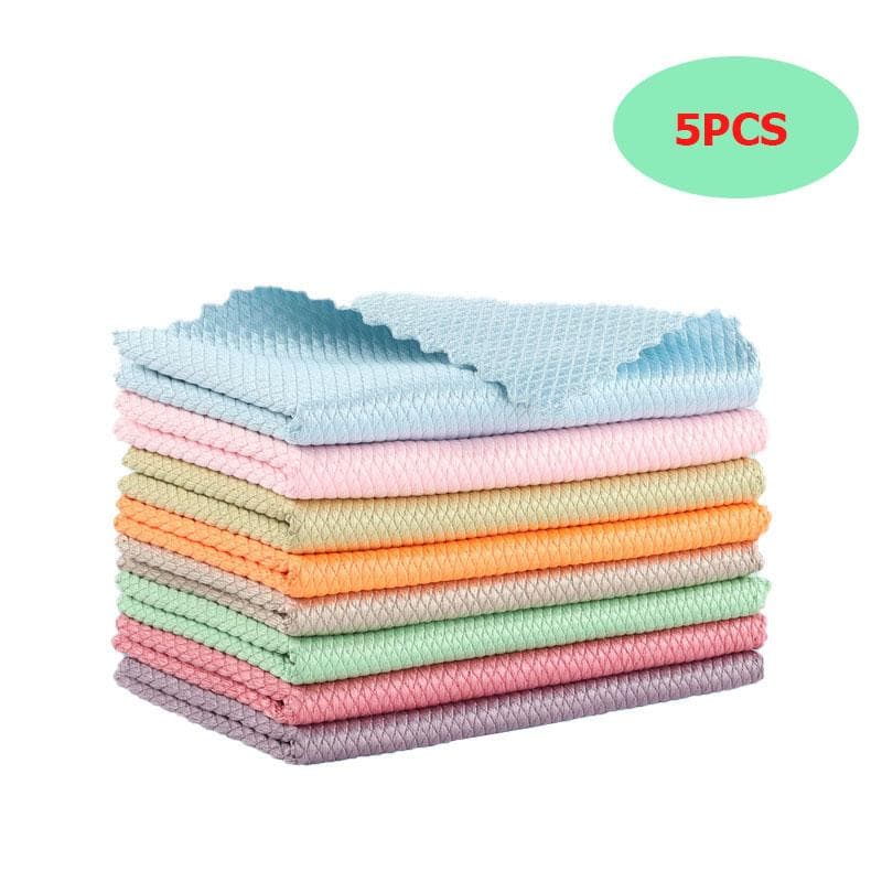 Water Absorption Non-Stick Oil Washing Kitchen Towel Micro Fiber Cleaning Cloth Rags Household Tools Cleaning Wiping Tools 10pcs
