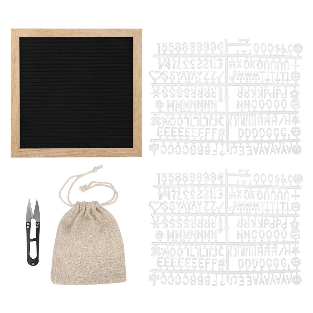Felt Letters Message Board Sign Changeable Letters Numbers Room Decoration PropBlack black