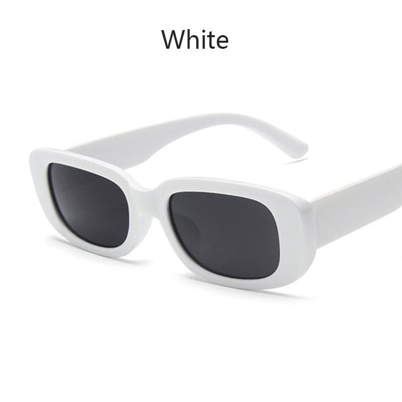 Fashion Classic Vintage Sunglasses Women Retro Rectangle Sun Glasses Female Small Frame Eyewear white