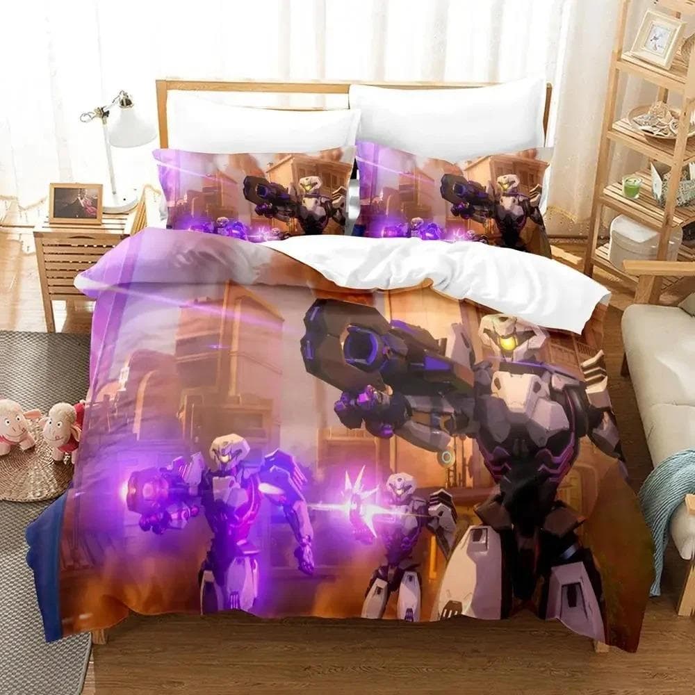 Game Overwatchs Bedding Set Boys Girls Twin Queen Size Duvet Cover Pillowcase Bed Kids Adult Fashion Home Textile Customizable US Full 200x230cm