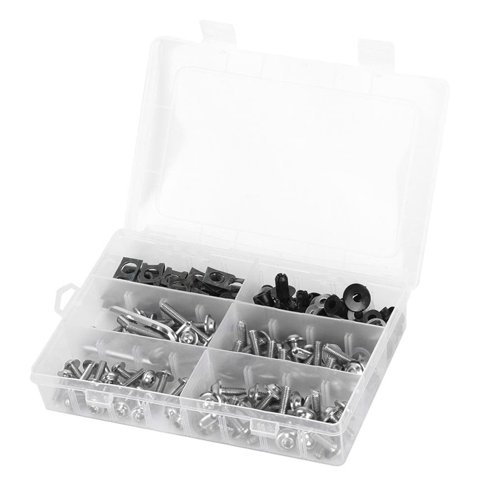 173pcs Motorcycle Fairing Bolts Kit Windscreen Bodywork Screws Nuts Hardwares for MotorbikeBlue silver