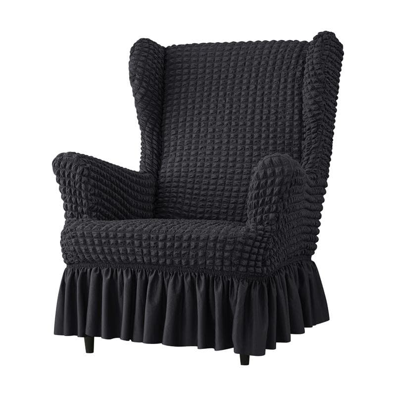 1PC Elastic Soild Color Wing Chair Covers Stretch Seersucker Armchair Cover Single Relax Wingback Sofa Cover Furniture Protector