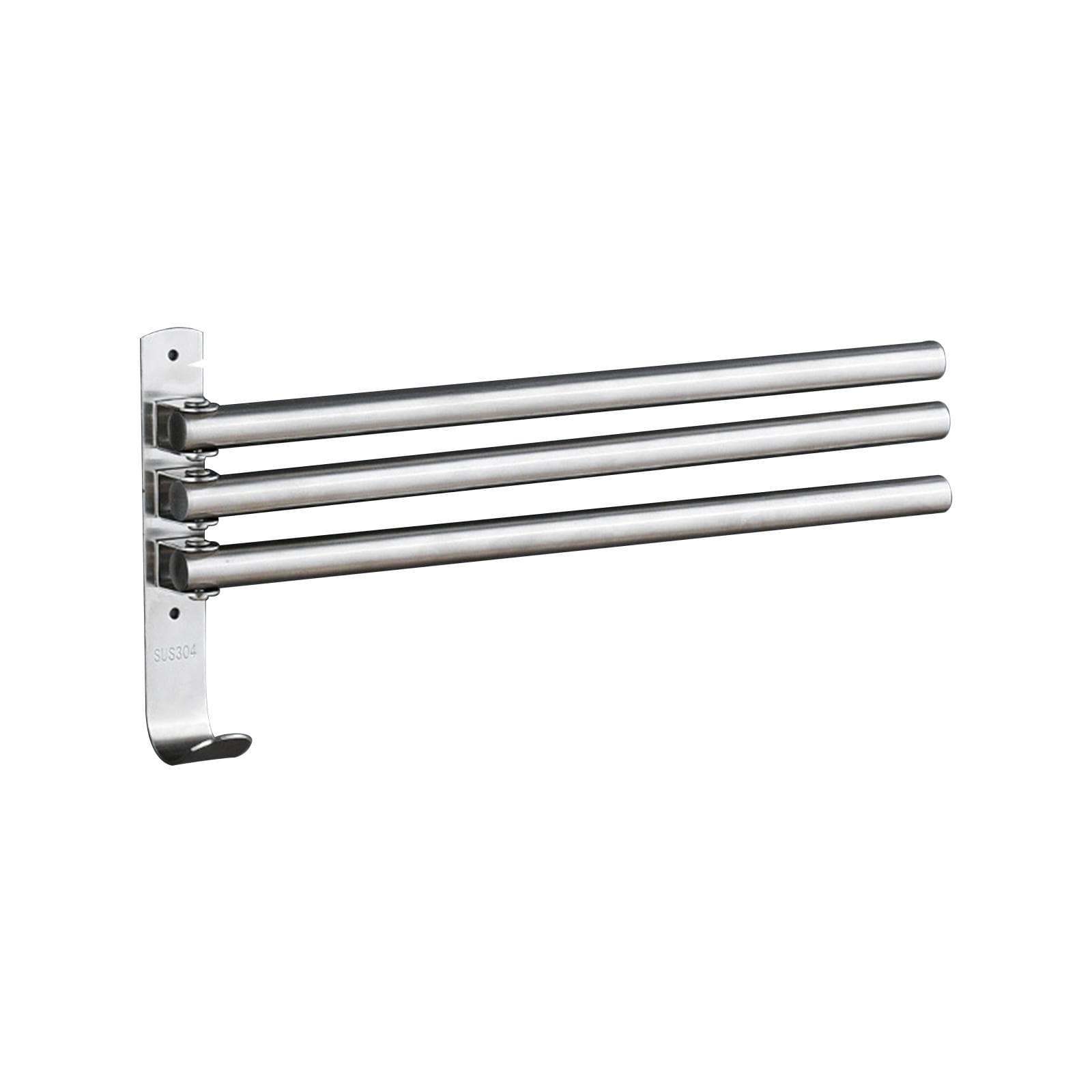 Swivel Out Towel Racks with Hooks 5-Bars Foldable Arms Bath Towel Hanger Wall Mount Towel Bar Type 2