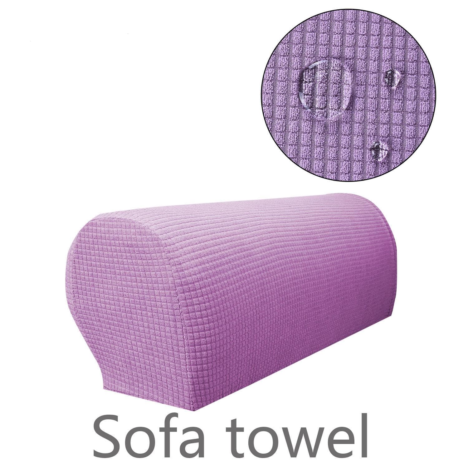 1 Pair Sofa Covers for Living Room Removable Arm Stretch Couch Chair Protector Armchair Covers Armrest Solid Couch Cover None light purple