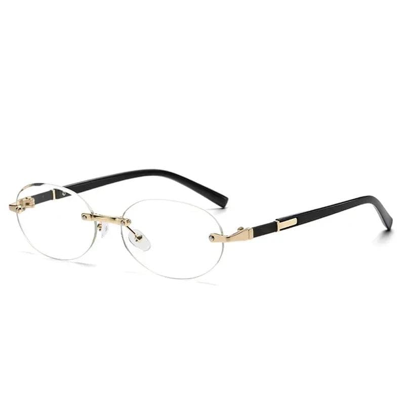 Retro Rimless Oval Women Sunglasses Fashion Designer Gradient Lens UV400 Protection Stylish Sun Glasses for Men and Women As the picture