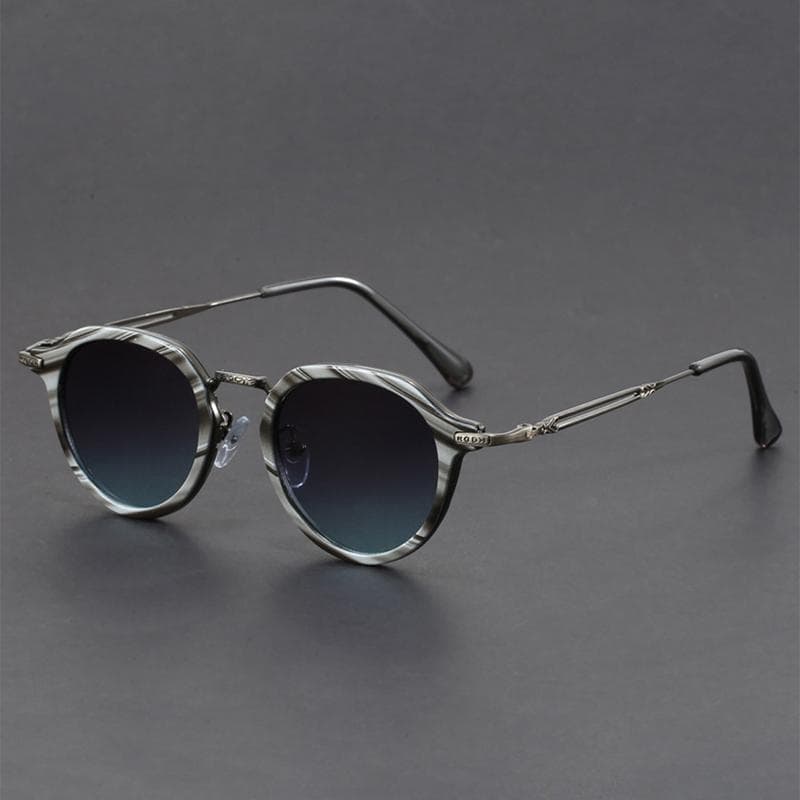 KAMMPT Round Sunglasses Men Women Vintage Multi-color Rim Trendy Brand Design Sun Glasses for Driving Outdoor as picture shows