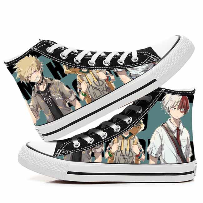 Anime My Hero Academia Cosplay Casual Graffiti High Help Canvas Shoes Cos Hip Hop Student Shoes 38