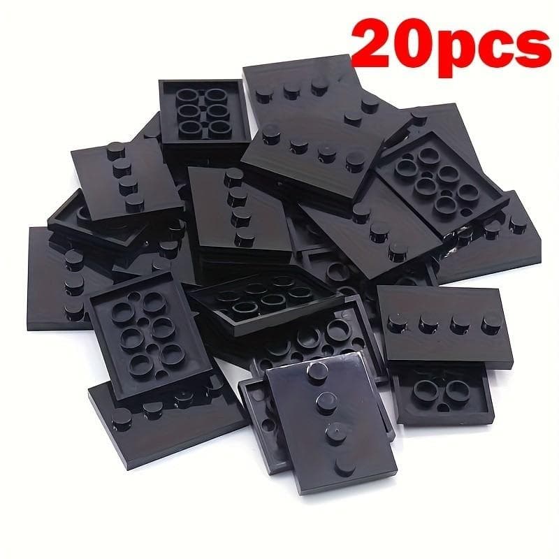 20pcs City Figures 3X4 Dots Base Plate Display Holder DIY Building Blocks Doll Baseplate Accessory Bricks Minifigures Parts Compatible 88646 black