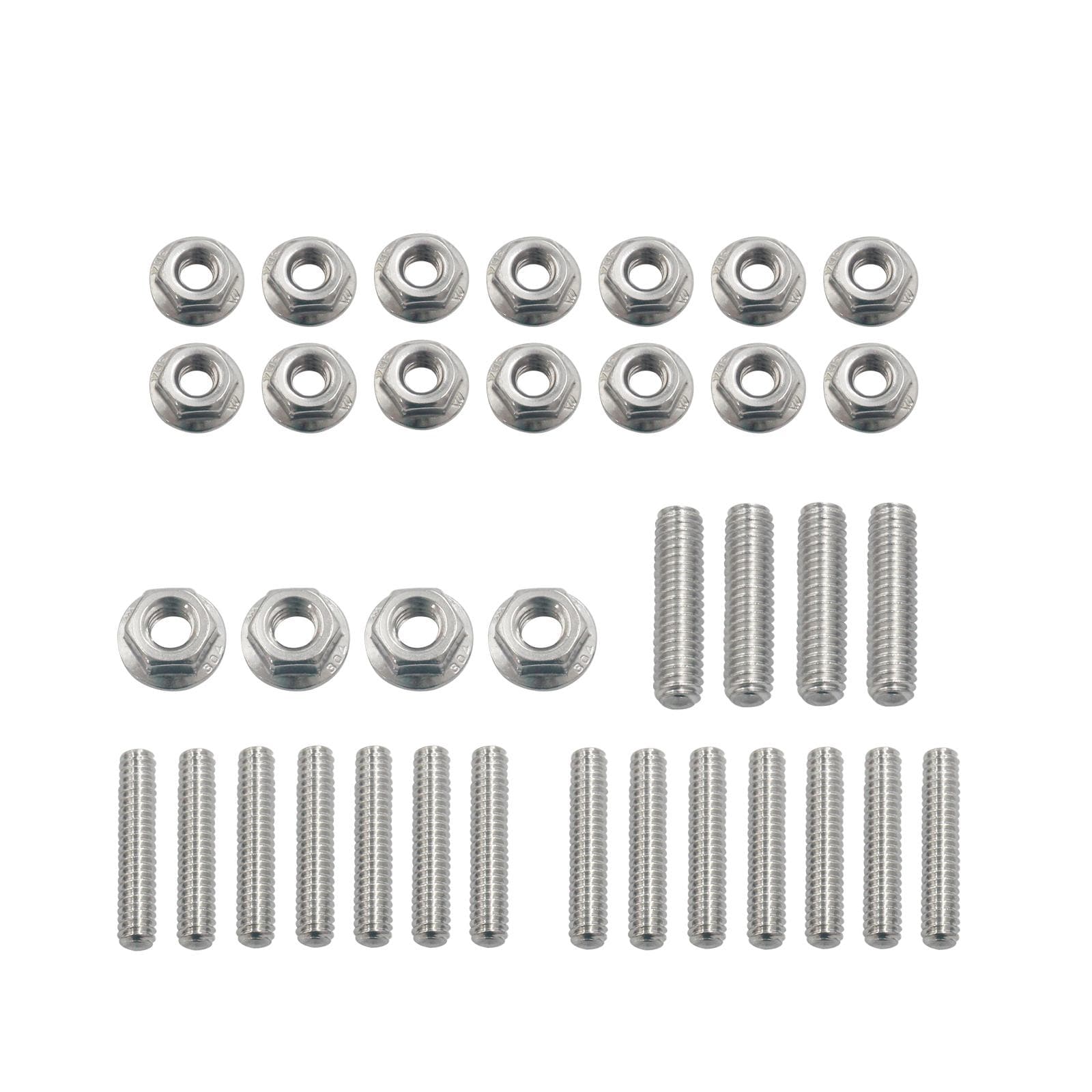SBC OIL PAN STUD KIT BOLTS STAINLESS STEEL KIT Replacement for CHEVY 283 327 350 400 SMALL BLOCK 0 silver