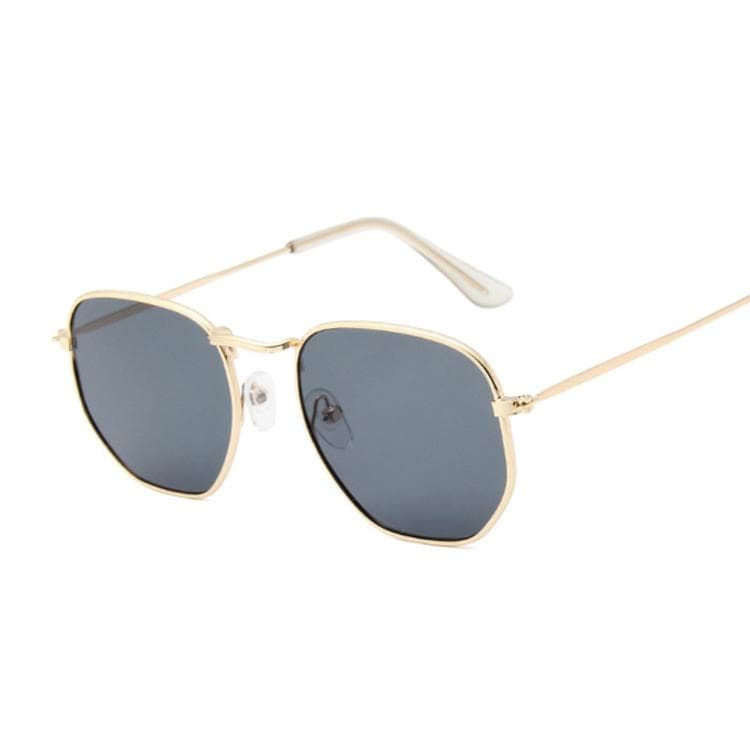 Hexagon Sunglasses Classic Retro Small Metal Frame Clear Lens Unisex Square Glass Flat Sun Glasses for Men Women