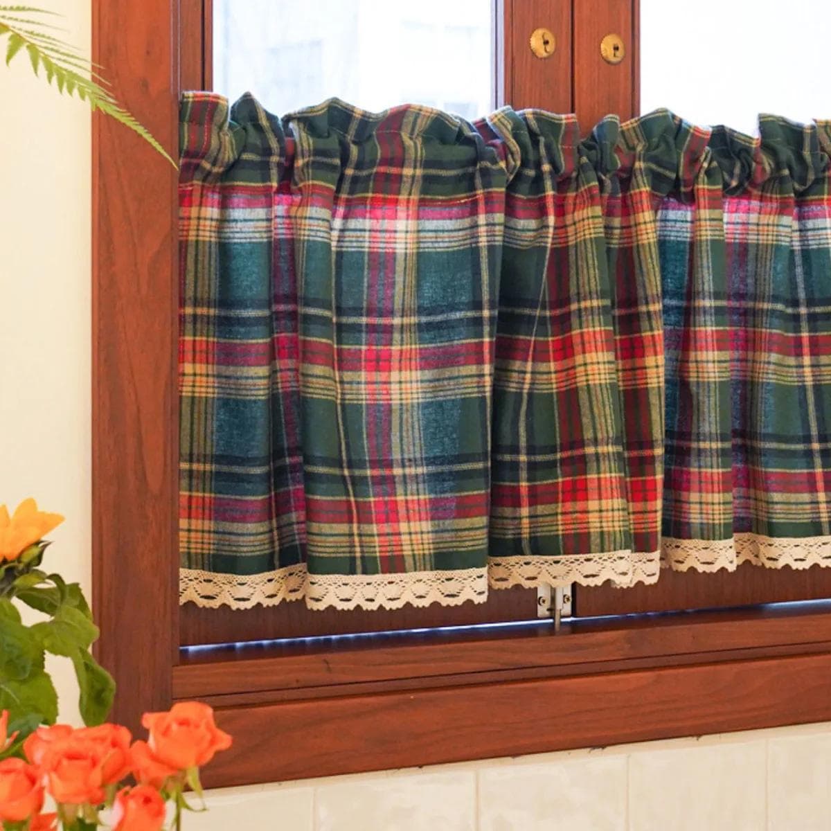Buffalo Check Plaid Window Valances Red and Black Farmhouse Design Window Treatment Decor Curtains Rod Pocket Valances for Kitch W145XH90cm