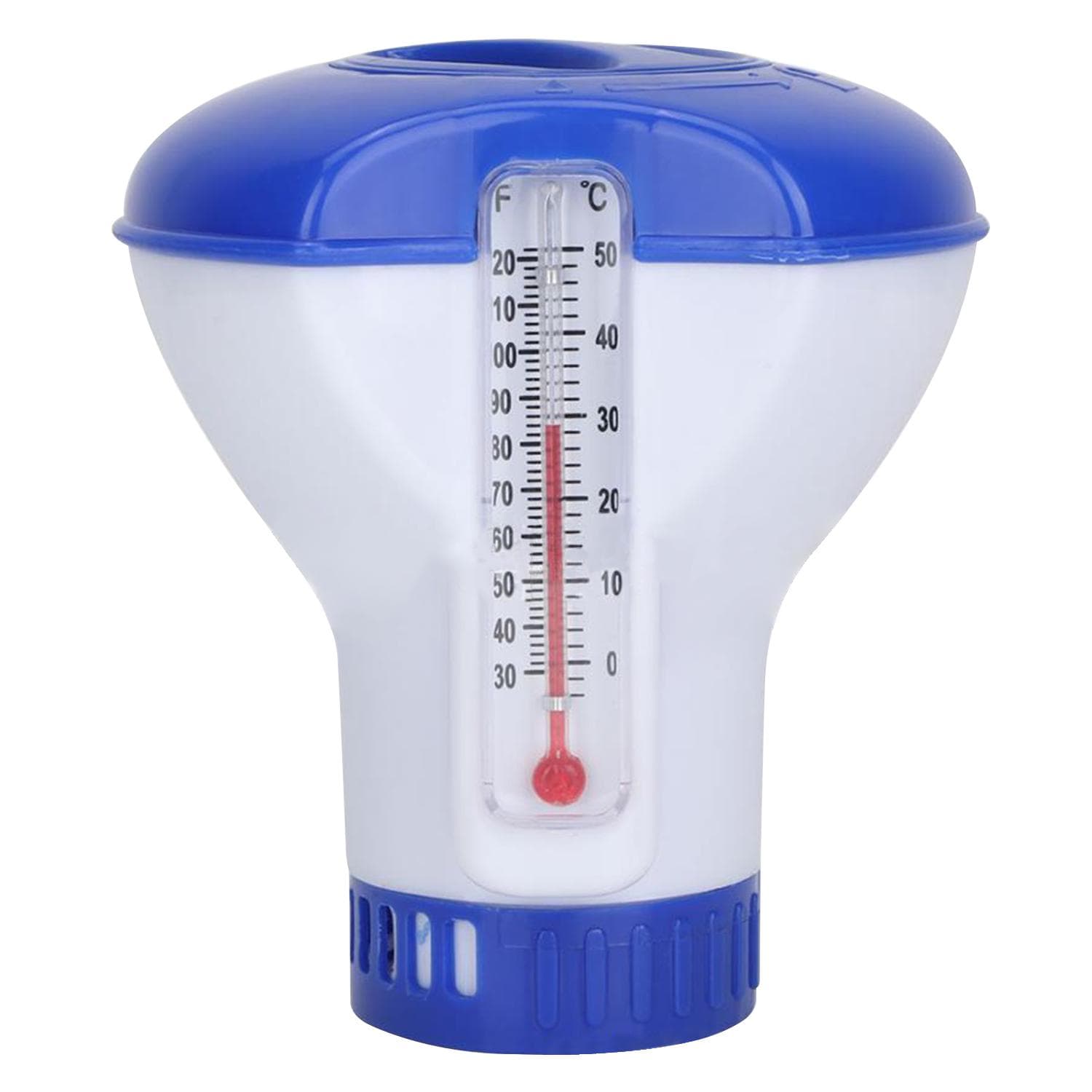 Pool Chemical Dispenser with Thermometer Floating Chlorine Tablets Dispenser Spa Chemical Dispenser blue