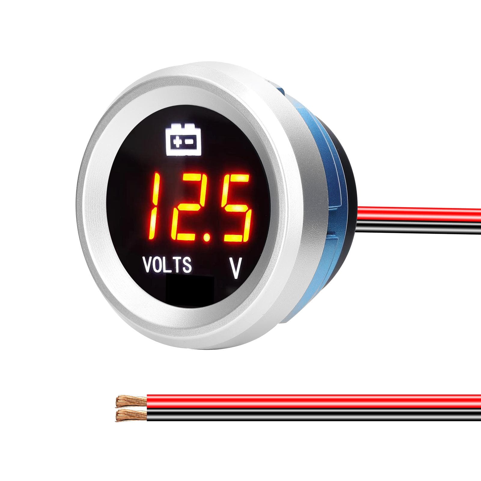 Digital Voltmeter with Flashing Alarm Car Volt Detector 9-35V Volt Tester Voltage Monitor for Auto multicolour