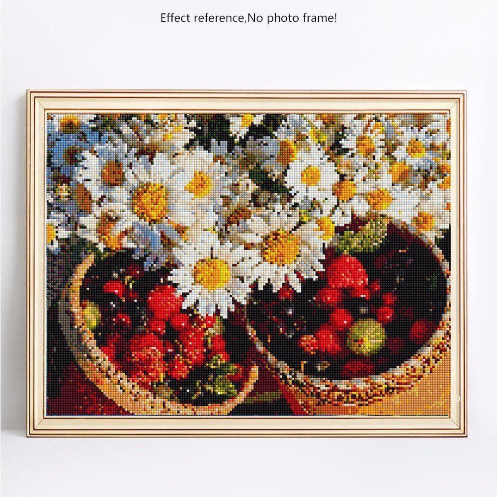 Diamond Mosaic Sale Flowers Diamond Embroidery Full Display Fruit Diamond Painting 20X30