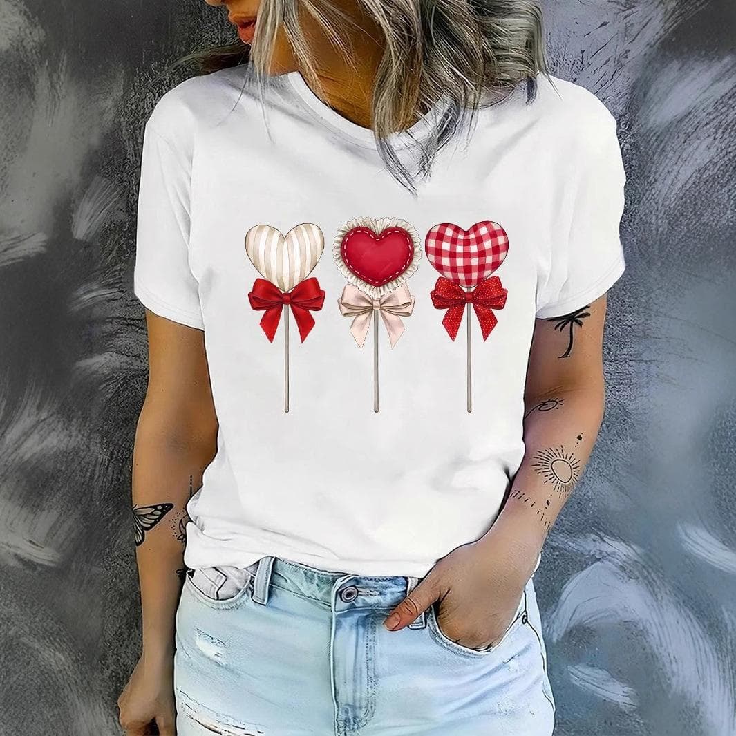 Mango Lemon Fruit Print Loose Short Sleeve T-shirt for Women 5XL