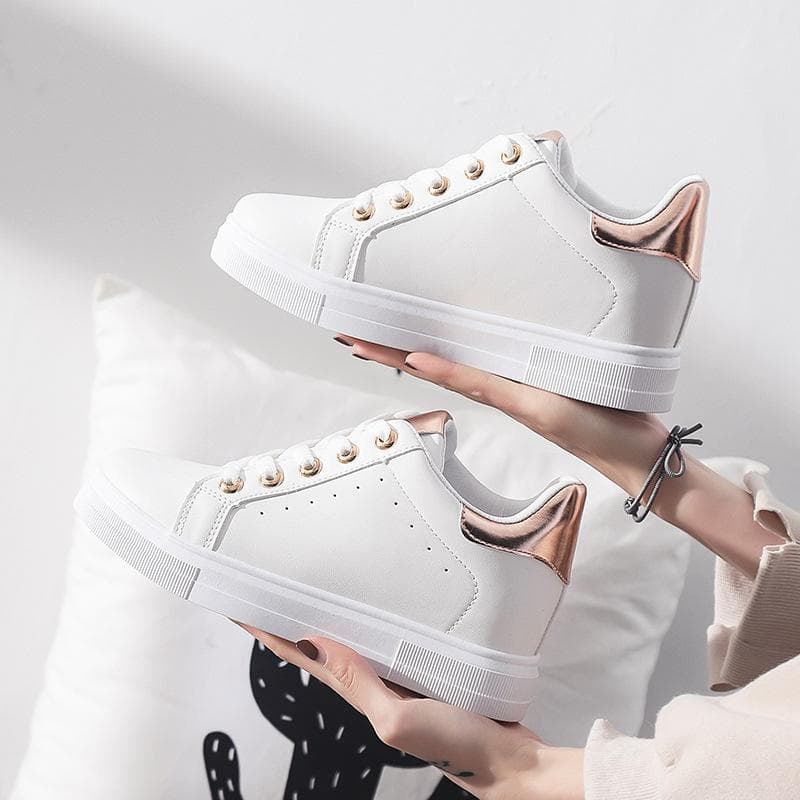 Spring New Inner Heightening Small White Shoes Women's Korean Version Thick-soled Casual Student Shoes All-match 40 gold