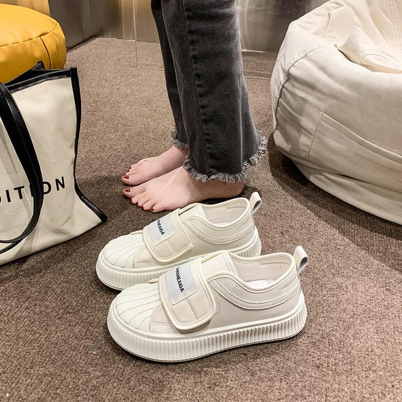 Small White Shoes Women's Spring and Autumn New Casual Sports Shoes All-match Biscuit Sole Plate Shoes Leather Surface Trendy Fashion 35