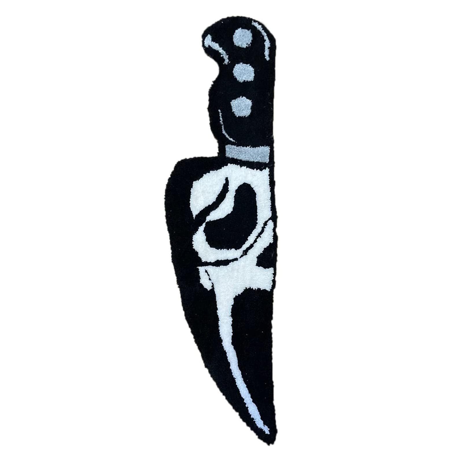Skull Knife Carpet Horror Scary Scream Bedside Rug Wear Resistant Cashmere Home Welcome Decor 63.5CM