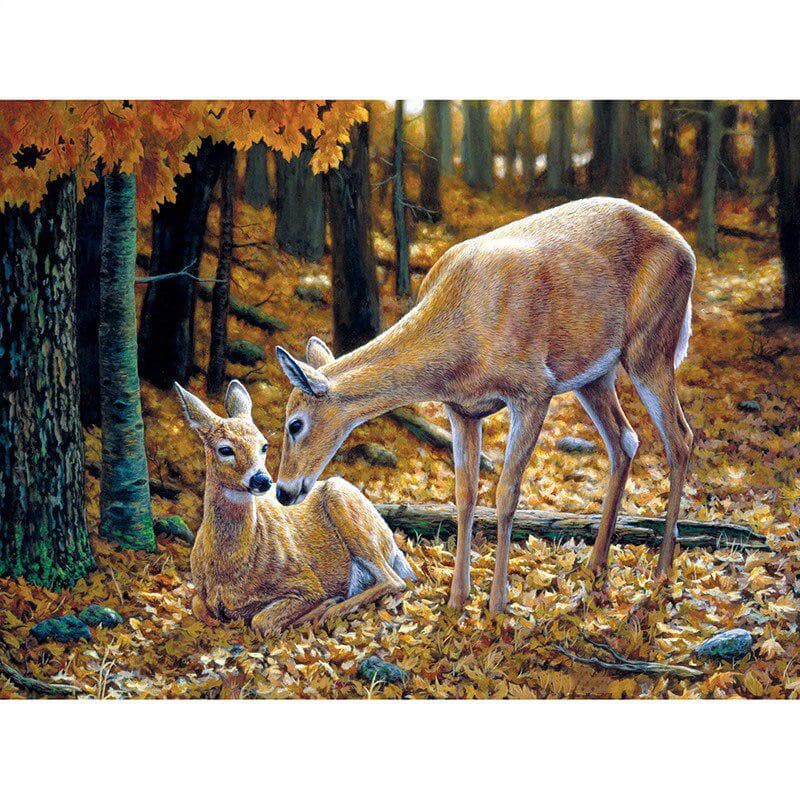 Full Round Drill Diamond Embroidery Two Elk 5D Diamond Painting Cross Stitch Rhinestone Mosaic Decor 20X30CM