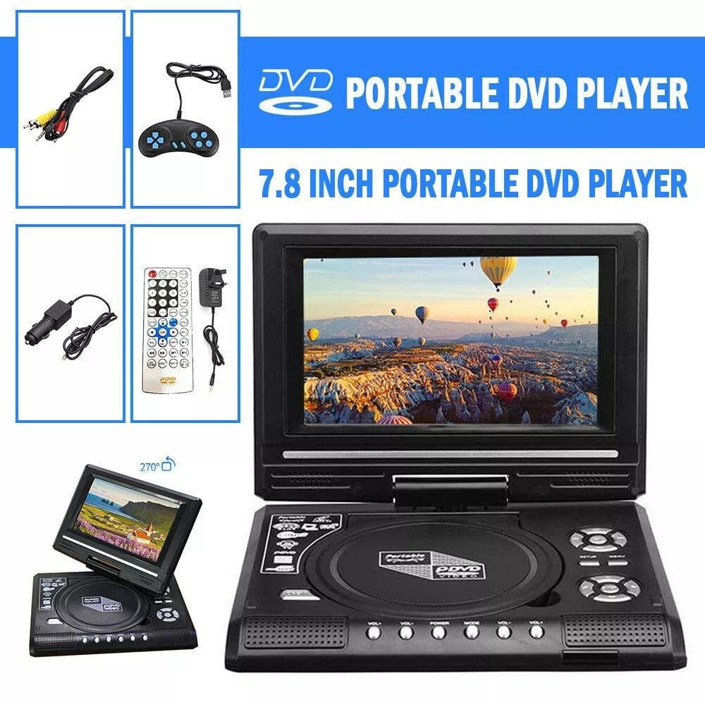 7.8-inch portable DVD EVD player with TV/USB/game functions EU plug