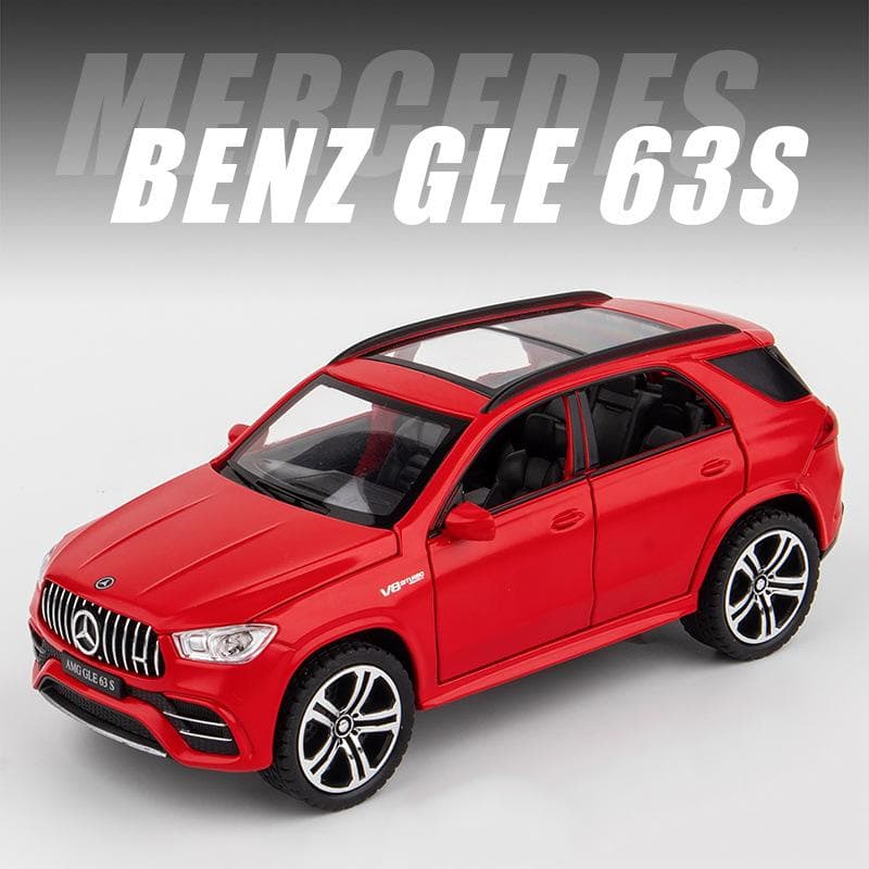 1/32 Scale Benz AMG GLE 63S SUV Toy Car,Alloy Diecast Pull Back Car Model with Light and Sound Toy Vehicles for Kids Boys 1/32-15.4x6.8x6cm red
