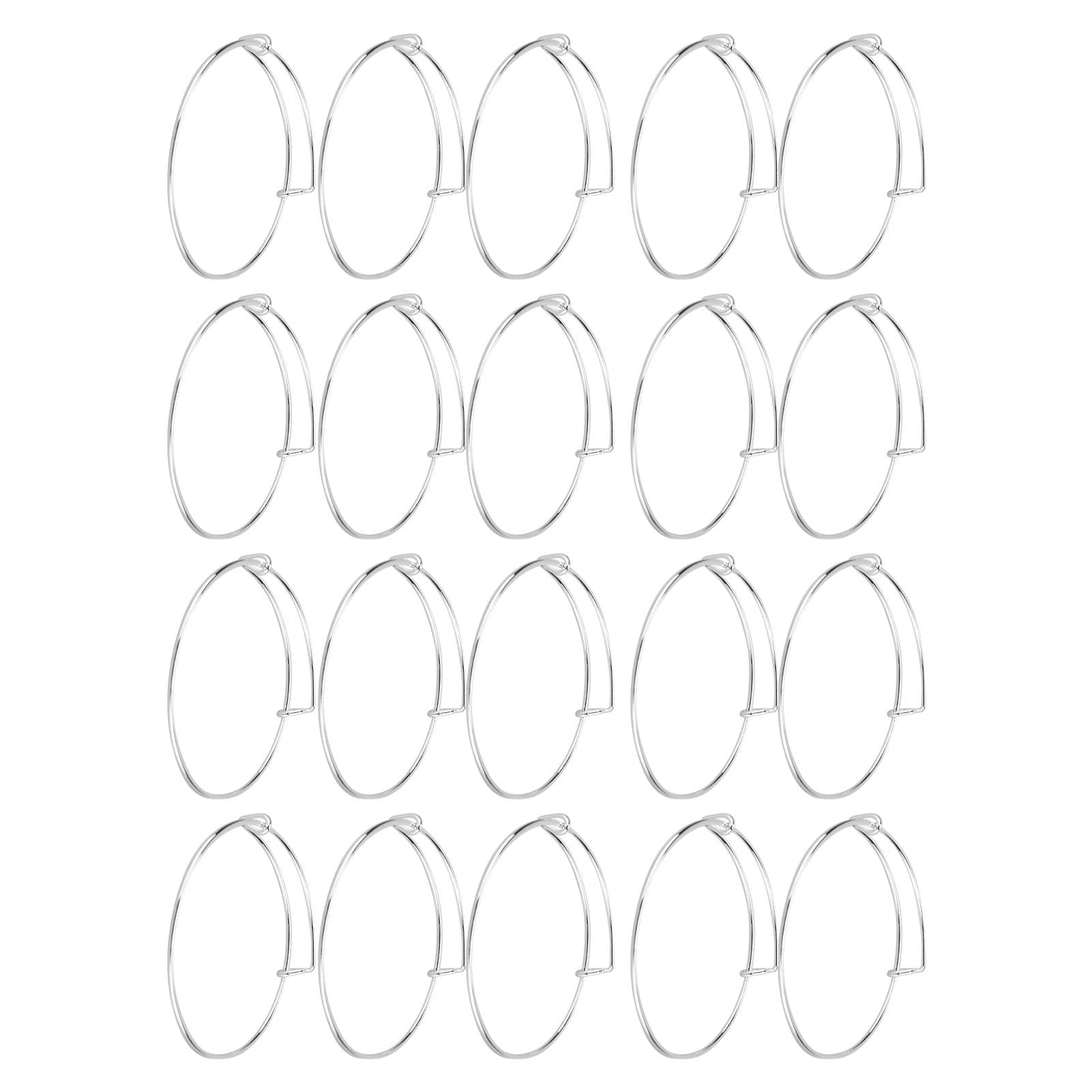 20PCS Stainless Steel AntiRust Expandable Bangle Adjustable DIY Handmade Silver Bracelet