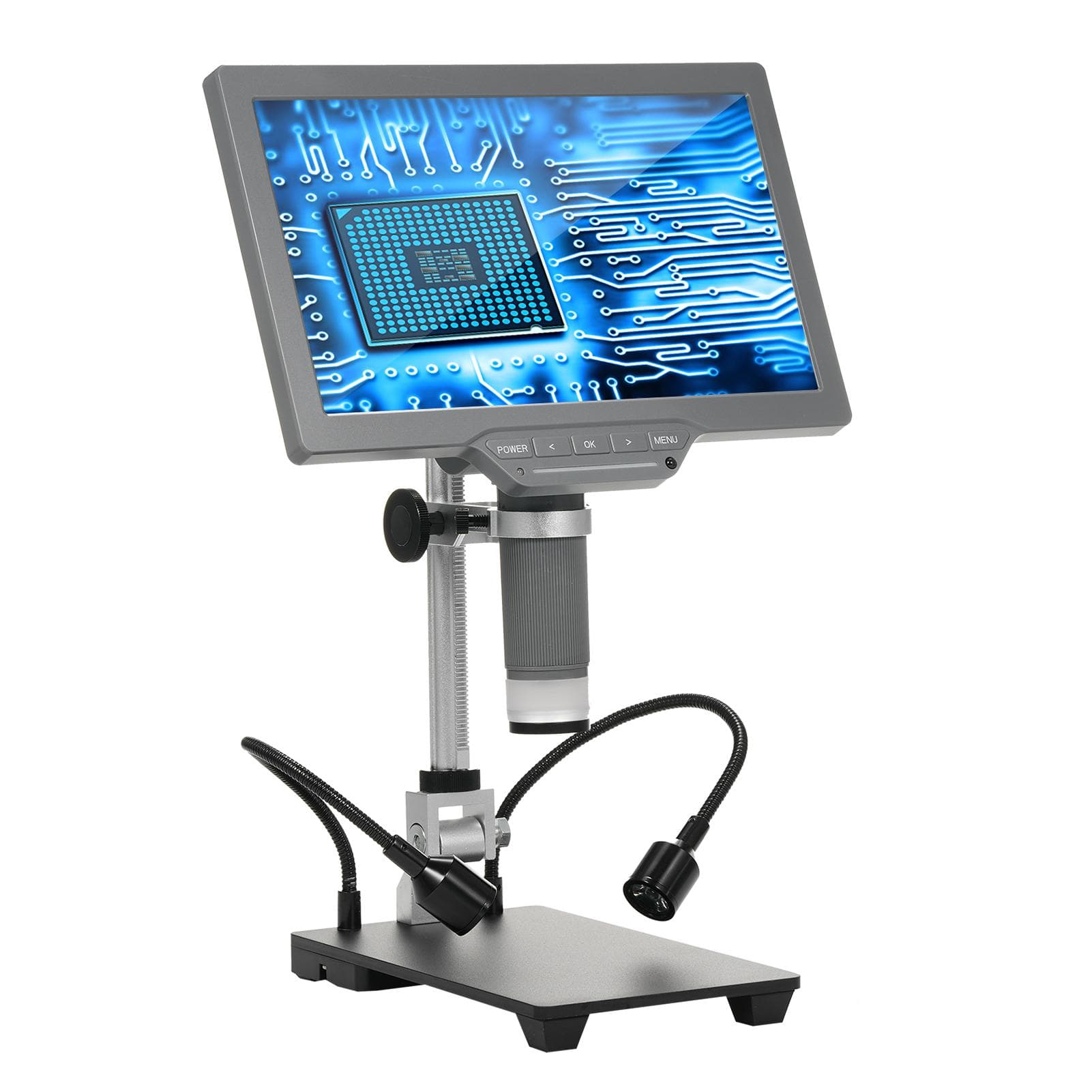 Digital Microscope with 10.1 IPS Screen TV Digital Microscope for Electronic Repair Coin grey