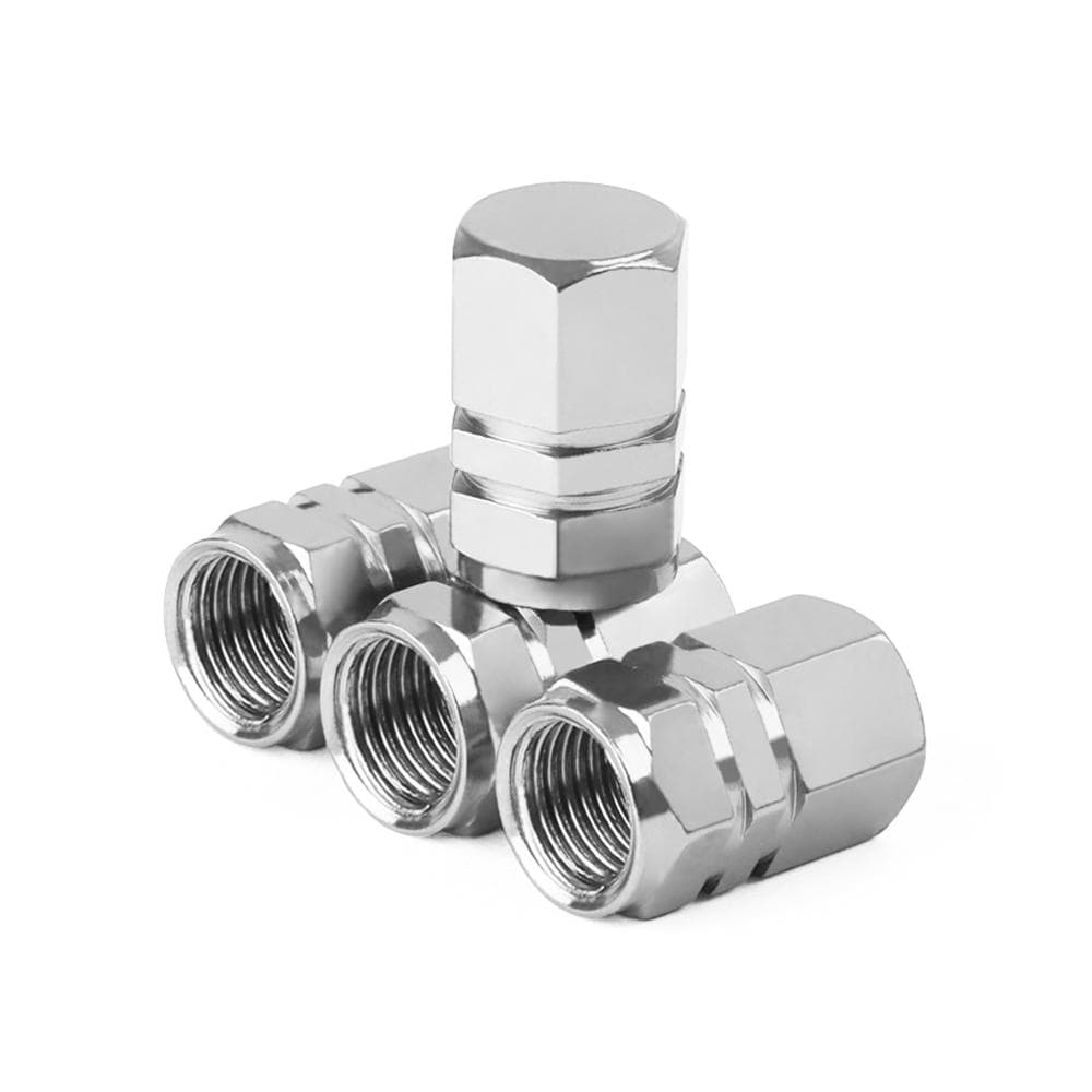 Theftproof Aluminum Car Wheel Tire Valves Tyre Stem Air Caps Airtight Cover 4pcs/pack silver