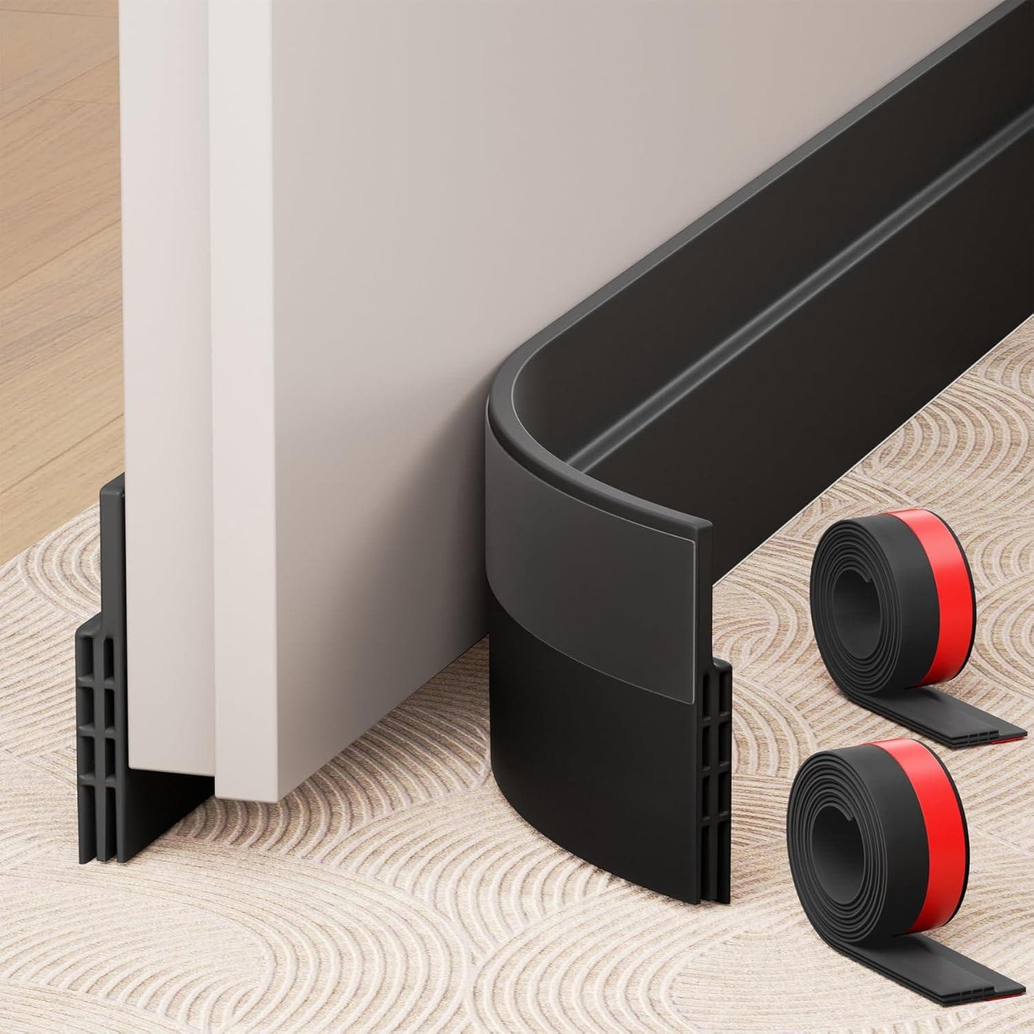 100cm Door Draft Stopper Under Door Draft Blocker Insulator Door Sweep Weather Stripping Noise Stopper Strong Adhesive