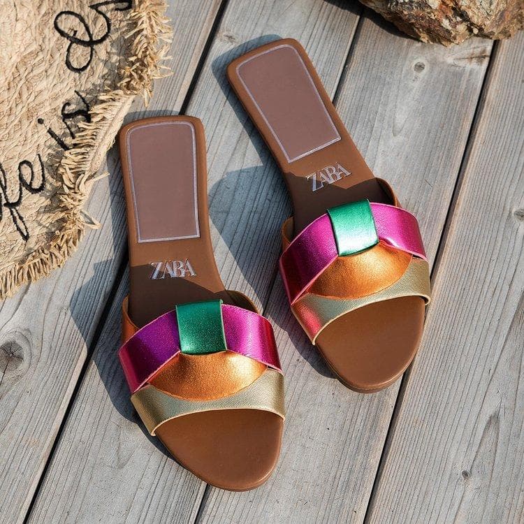 Summer Designer Woman Flat New Slippers Woven with Comfortable Women's Shoes Casual Bottom Slippers Women 2024 New 41