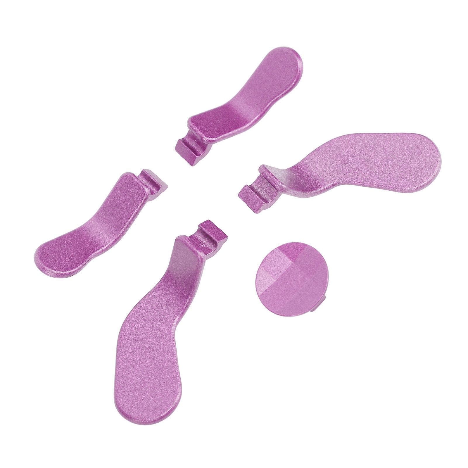 Game Controller Paddles 4 Stainless Steel Thumb Sticks and 1 Direction Pad Replacement for Elite light purple