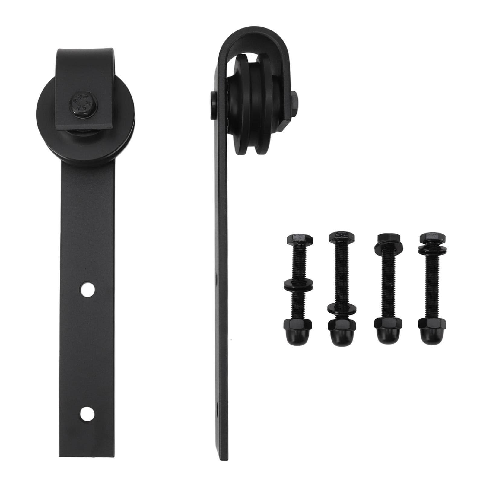 1 Pair Door Sliding Rollers Hanging Rail Pulley Kit Carbon Steel Barn Door Hardware Wheel Set for black