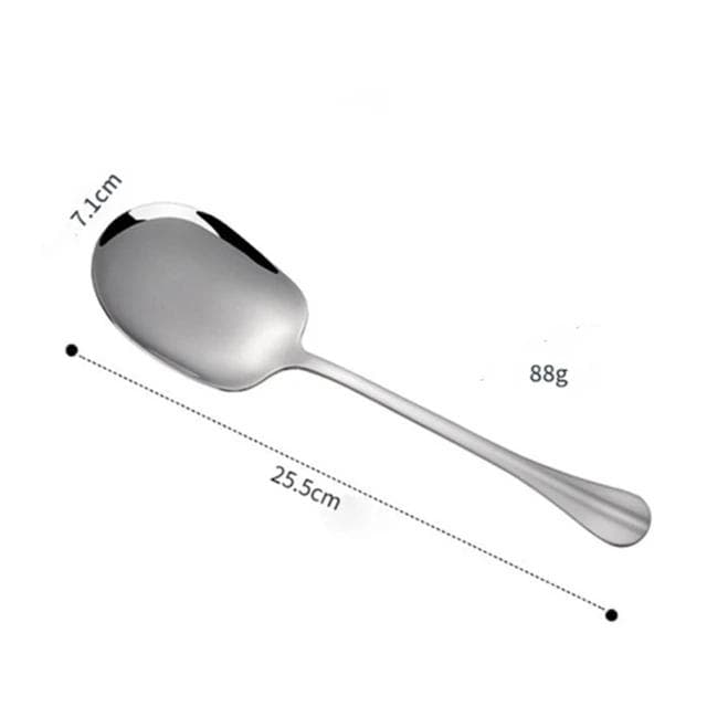 Large Stainless Steel Spoon Thicken Long Handle Soup Spoons Round Scoops for Hot Pot Colander Cooking Utensils Kitchen Tableware L