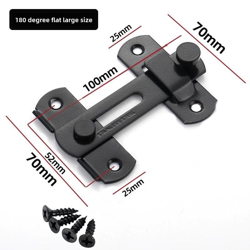 Gate Latch Sliding Barn Door Latch For Locking Matte Black Stainless Steel Gate Latches Flip Latch Safety Door Bolt Latch Lock Large black