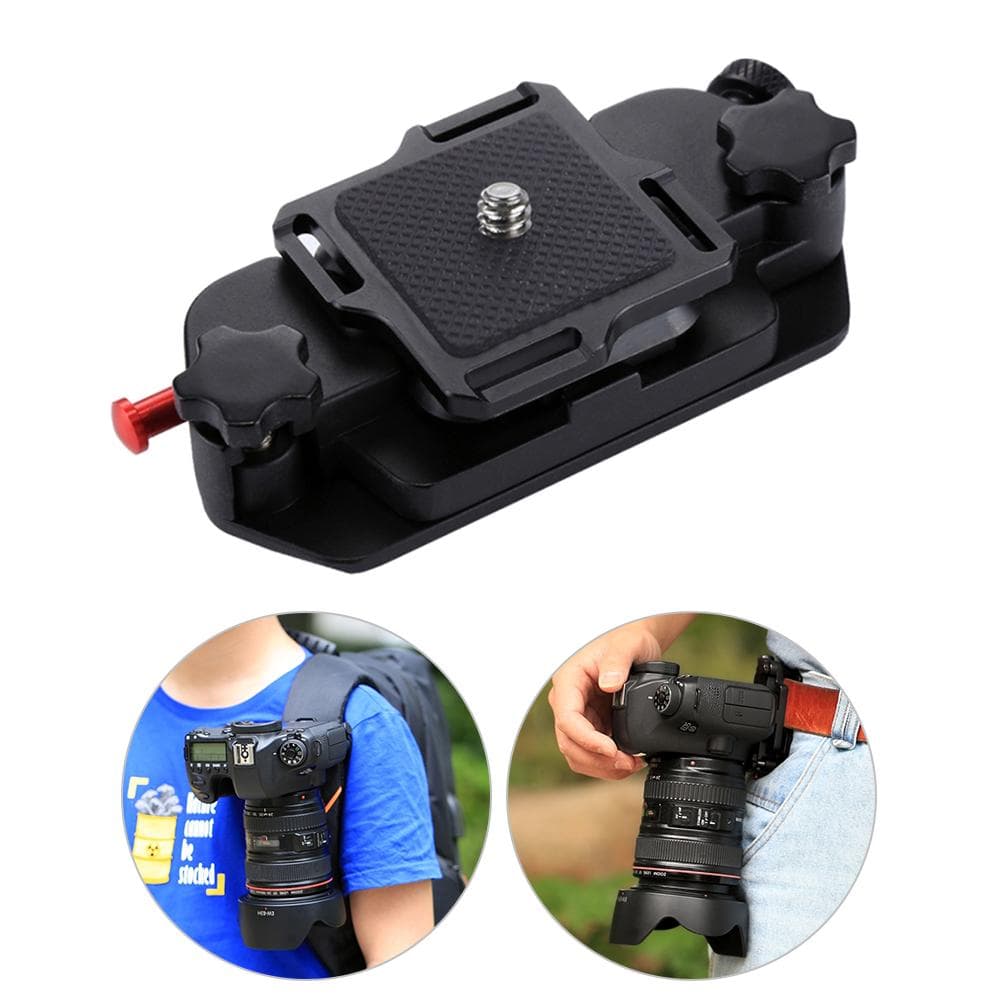PULUZ Camera Clip Camera Belt Holster Mount Waist Clips Holder Hanger Aluminum Alloy Quick Release black