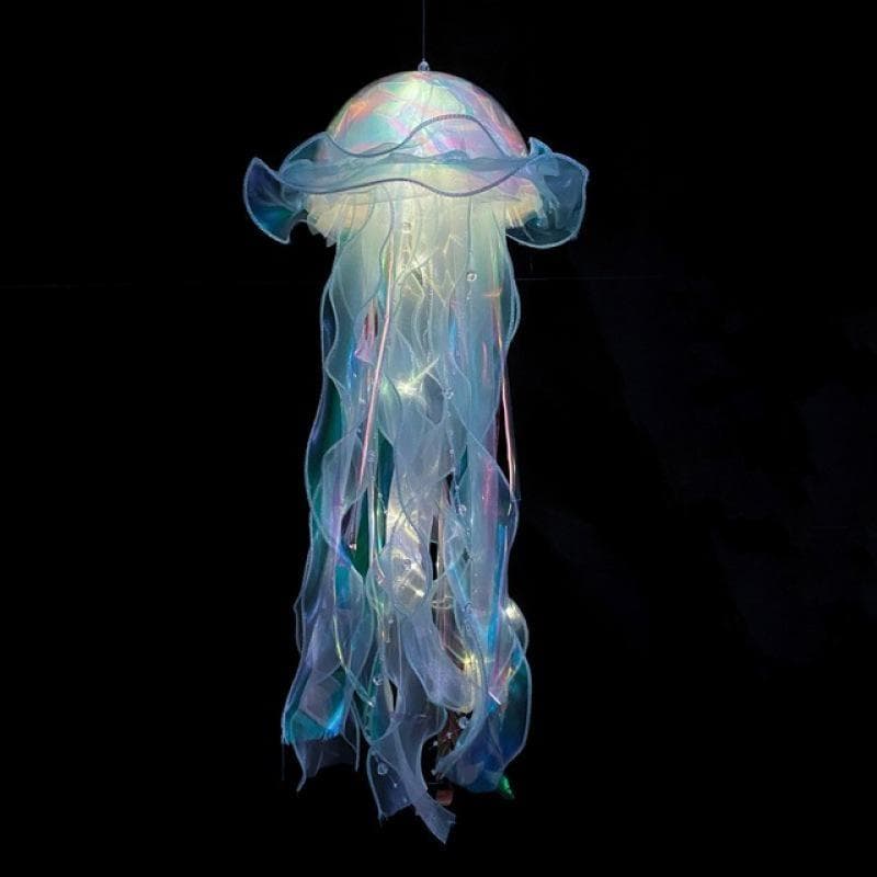 Color Jellyfish Lamp Lantern Decorative Lights Mermaid Theme Party Jellyfish Light Lantern Girls Happy Under The Sea Theme Birthday Party Decor blue