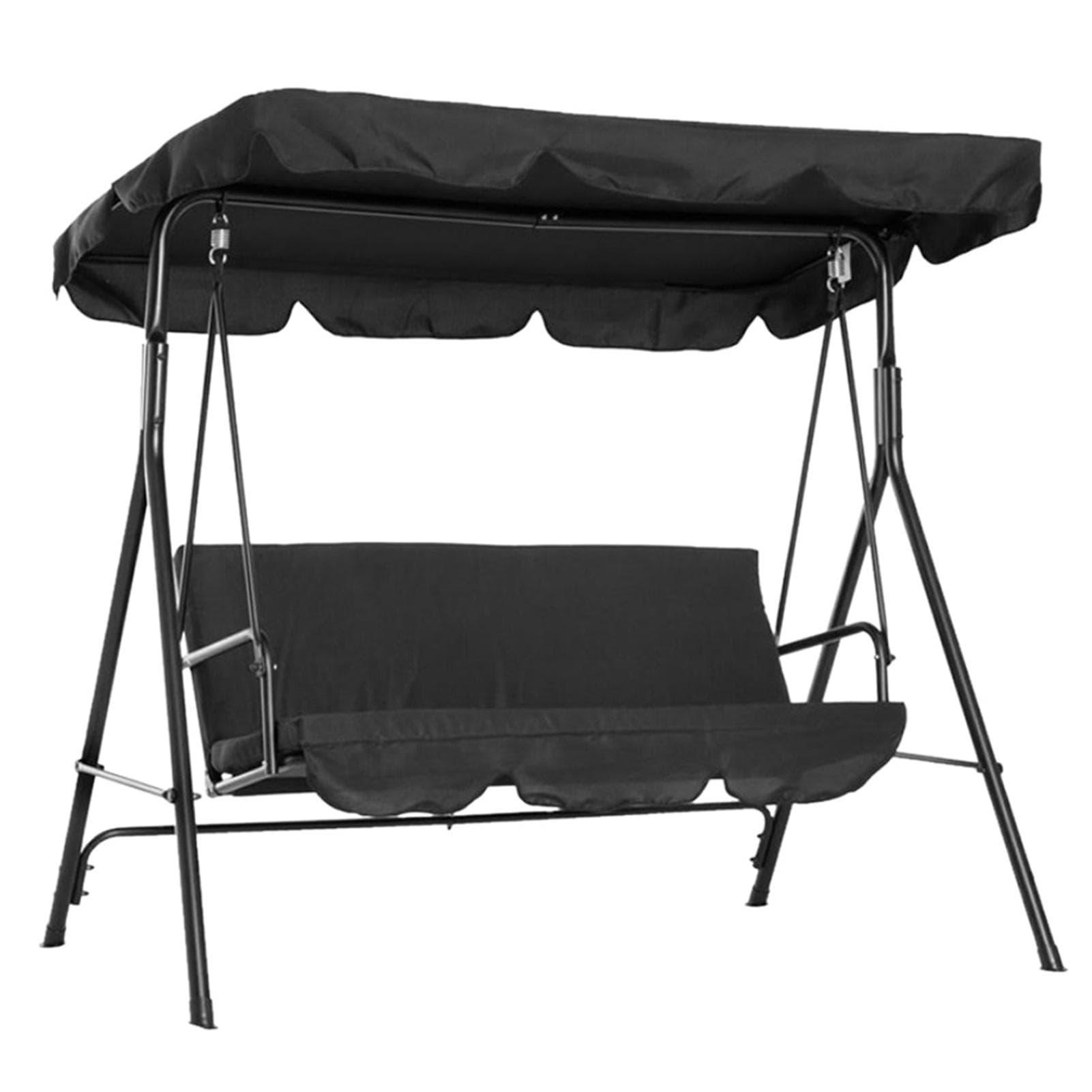 Double People Outdoor Garden Waterproof Swing Sunshade Cover Canopy Shade Cloth 142x120x18cmBlack black