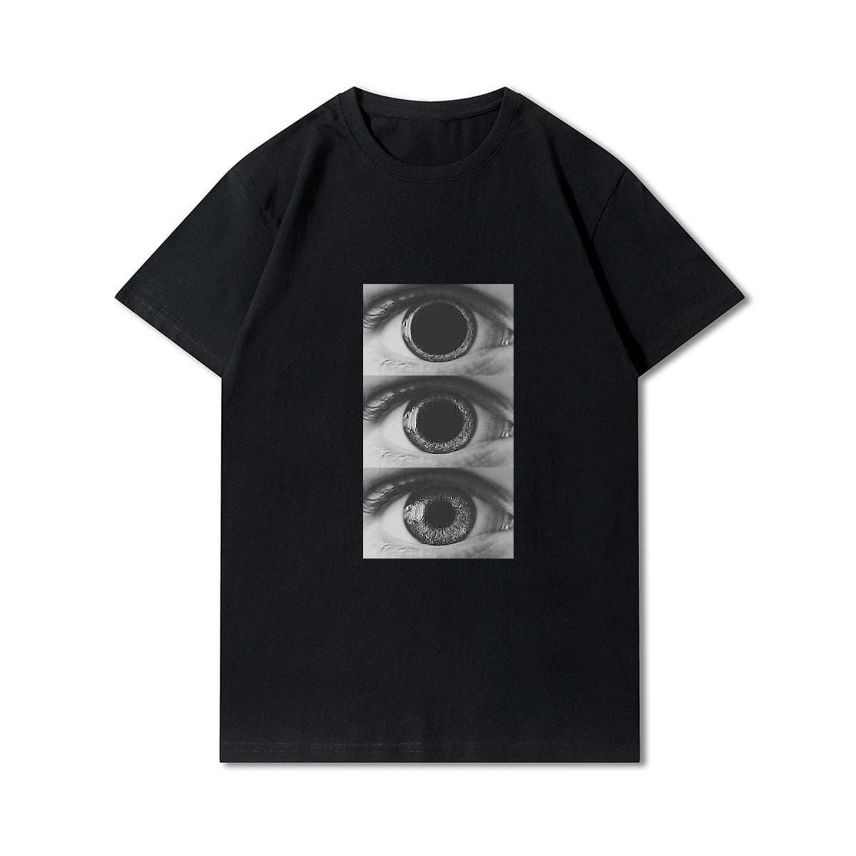 Plus Size S-5XL Hip Hop Streetwear Men T Shirt Eyes Printed Harajuku T-Shirt Cotton Casual Tshirt Summer Short Sleeve Tops Tees XL