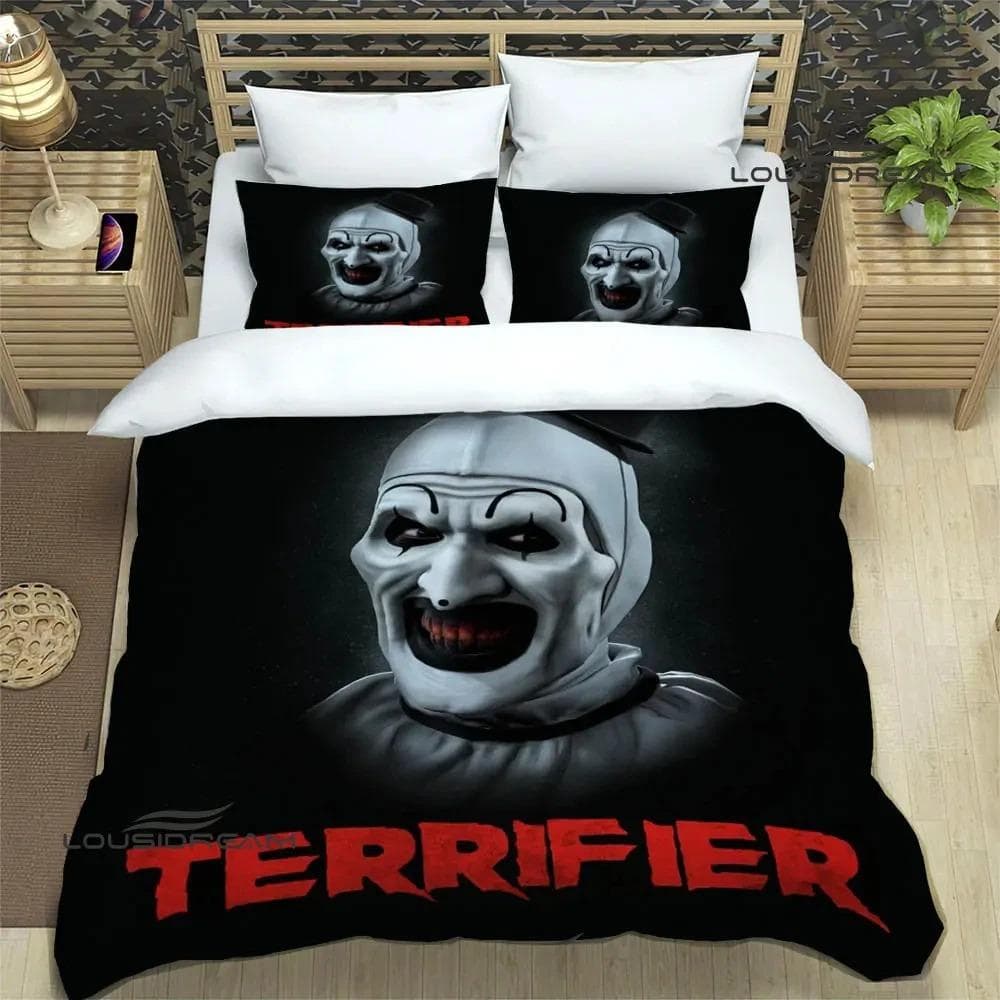 Terrifier horror printed Bedding Sets exquisite bed supplies set duvet cover bed comforter set bedding set luxury birthday gift EU Double 200x200cm