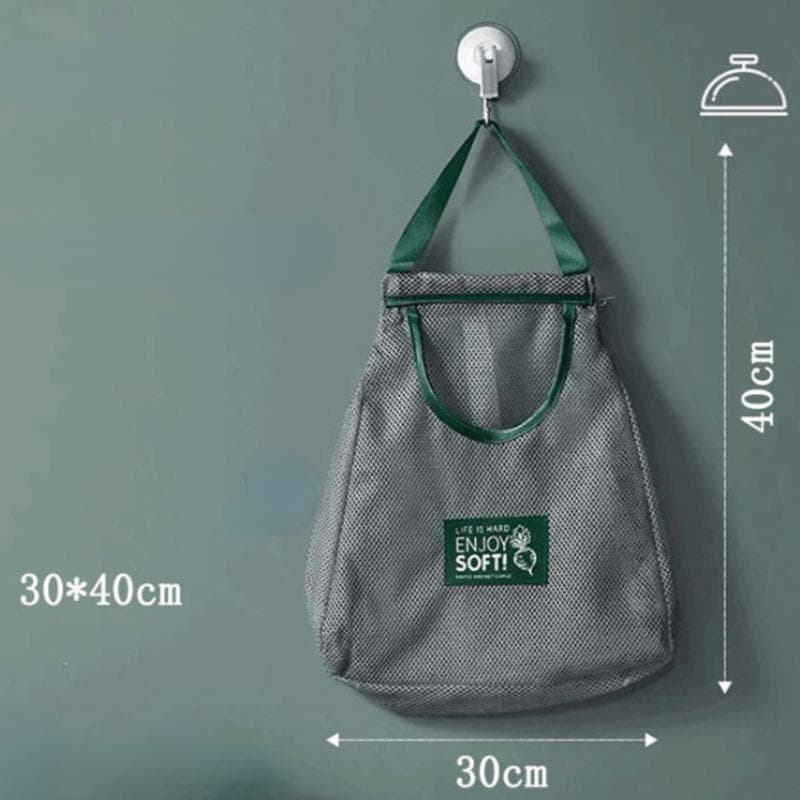 1pc Ventilated Mesh Storage Bags for Garlic, Potatoes, Onions - Durable Plastic Hanging Organizer for Kitchen & Pantry, Non-Food Contact Safe Single layer 30*40cm